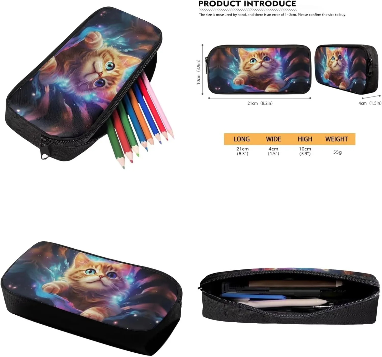 Cat Toddler Backpack and Lunch Box Set Boys Canvas Soft Girls School Bag Recycle Reusable Insulated Bags and Mini Pencil Case for School Work Travel