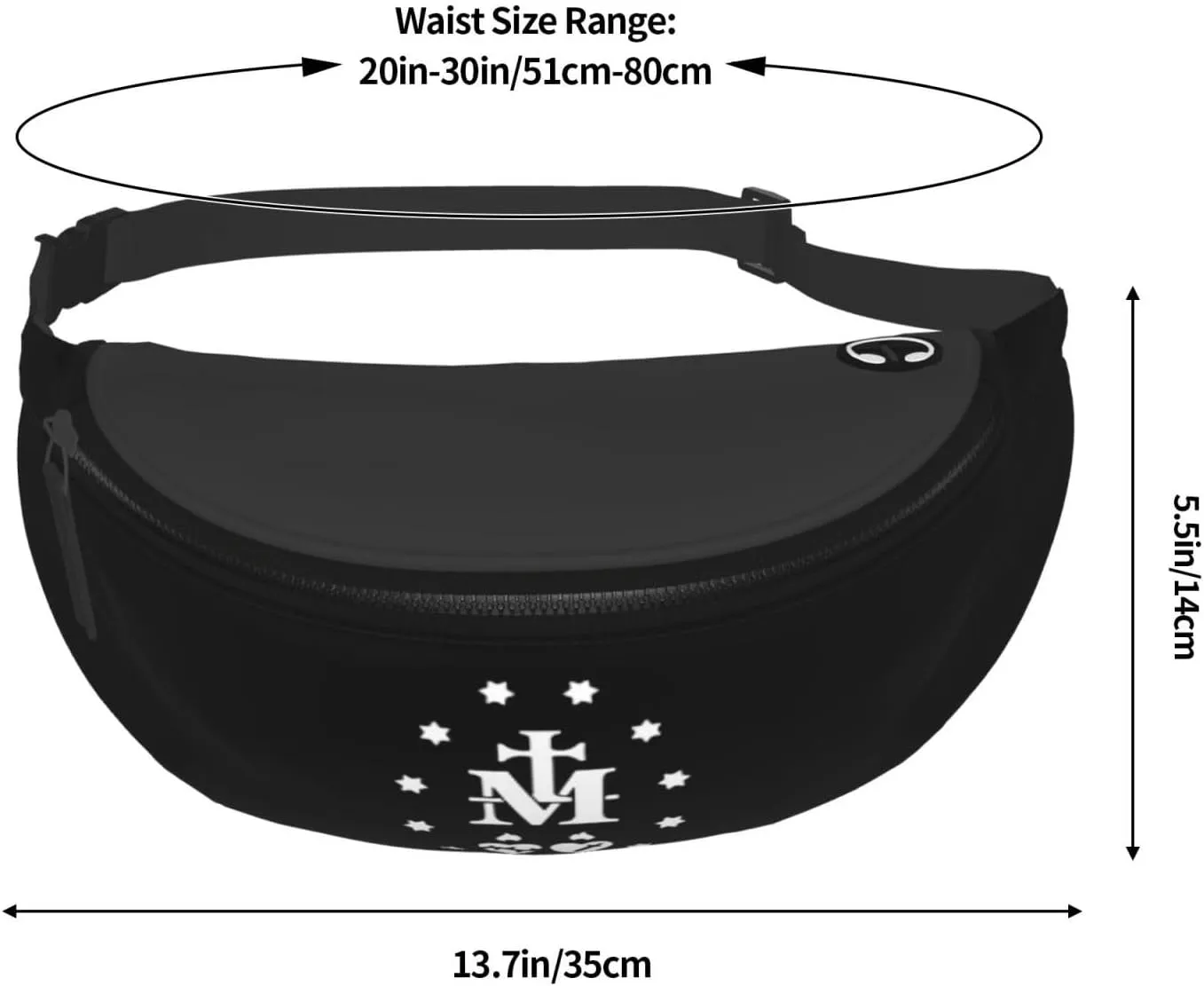 Catholic Virgin Mary Sacred Heart Unisex Adjustable Leisure Waist Bag Outdoor Sports Running Waist Bag Business Travel Mobile Phone Bag