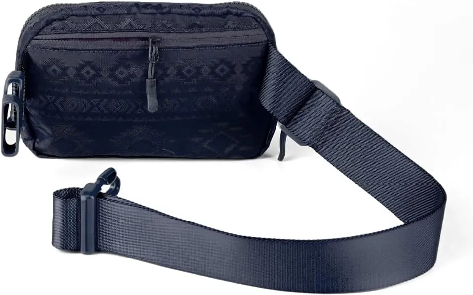 C.C Aztec Pattern Belt Bag - Fanny Pack & Crossbody Bag for Women - Fashion Waist Pack with Adjustable Strap - Navy