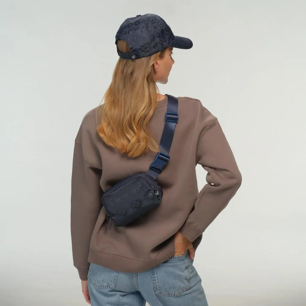 C.C Aztec Pattern Belt Bag - Fanny Pack & Crossbody Bag for Women - Fashion Waist Pack with Adjustable Strap - Navy