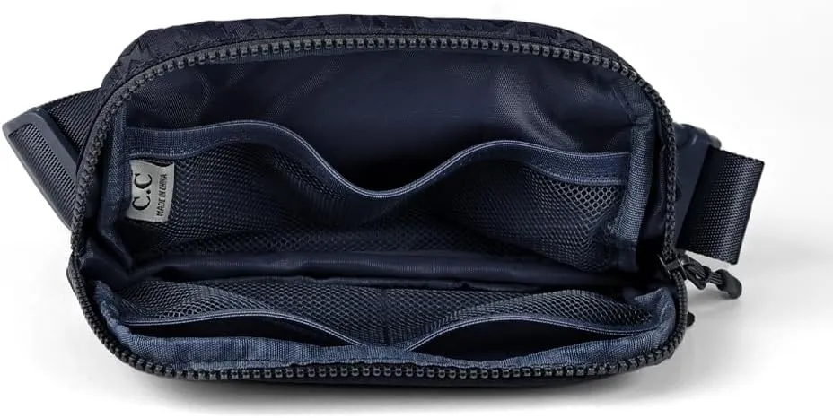 C.C Aztec Pattern Belt Bag - Fanny Pack & Crossbody Bag for Women - Fashion Waist Pack with Adjustable Strap - Navy