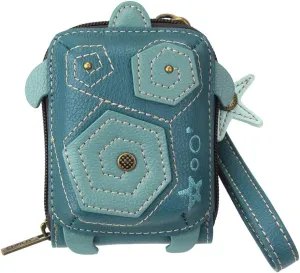 CHALA RFID Cute-C Credit Card Holder Wallet Wristlet - Women Faux Leather Cute-C with Strap
