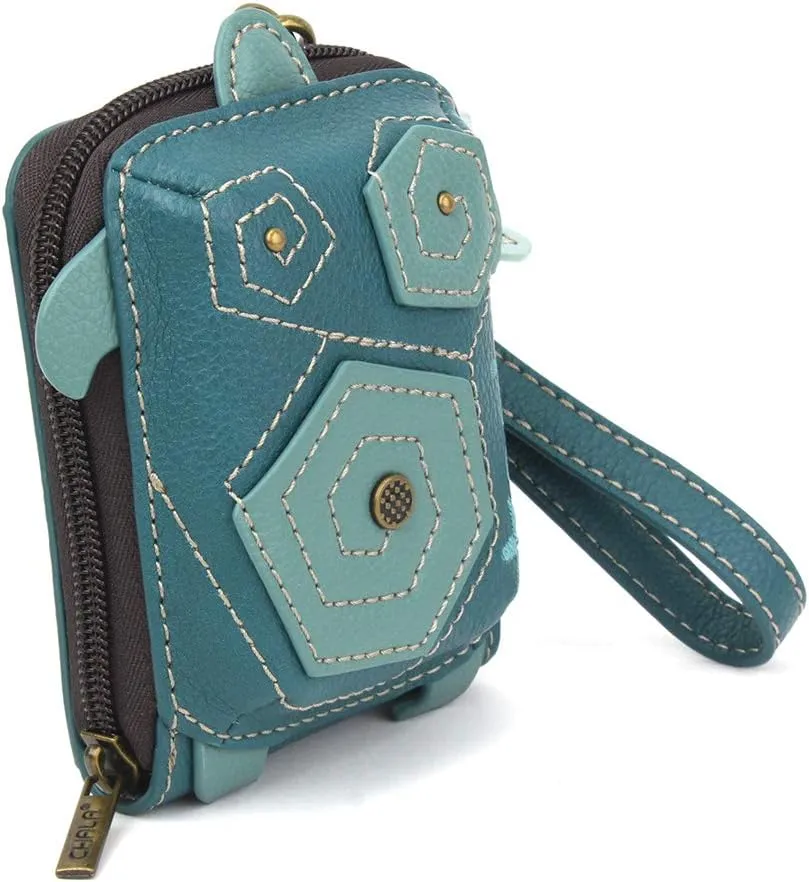 CHALA RFID Cute-C Credit Card Holder Wallet Wristlet - Women Faux Leather Cute-C with Strap
