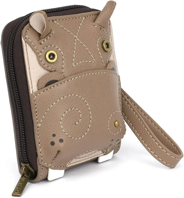 CHALA RFID Cute-C Credit Card Holder Wallet Wristlet - Women Faux Leather Cute-C with Strap