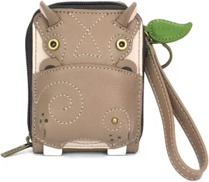 CHALA RFID Cute-C Credit Card Holder Wallet Wristlet - Women Faux Leather Cute-C with Strap