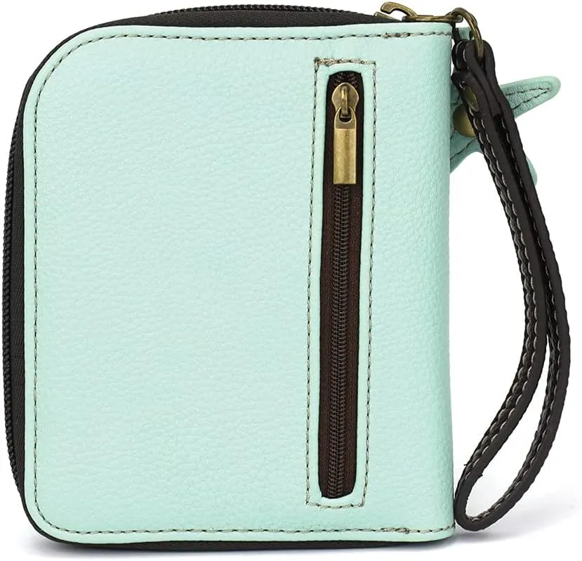 CHALA Zip Around Wallet, Wristlet, 8 Credit Card Slots, Sturdy Pu Leather - Mermaid A - Blue