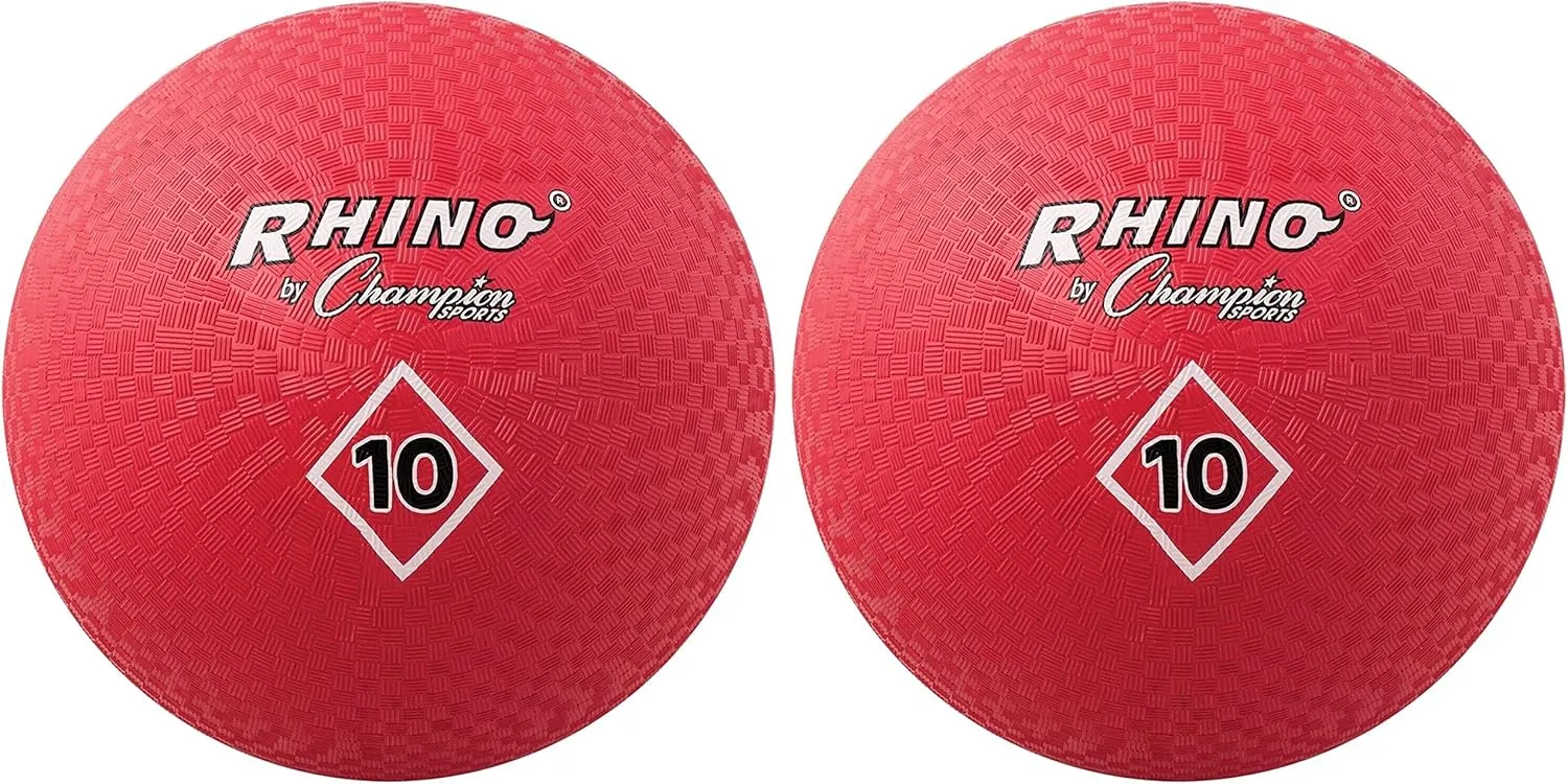 Champion Sports : Playground Ball, Nylon, 10", Red -:- Sold as 2 Packs of - 1 - / - Total of 2 Each