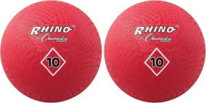 Champion Sports : Playground Ball, Nylon, 10", Red -:- Sold as 2 Packs of - 1 - / - Total of 2 Each