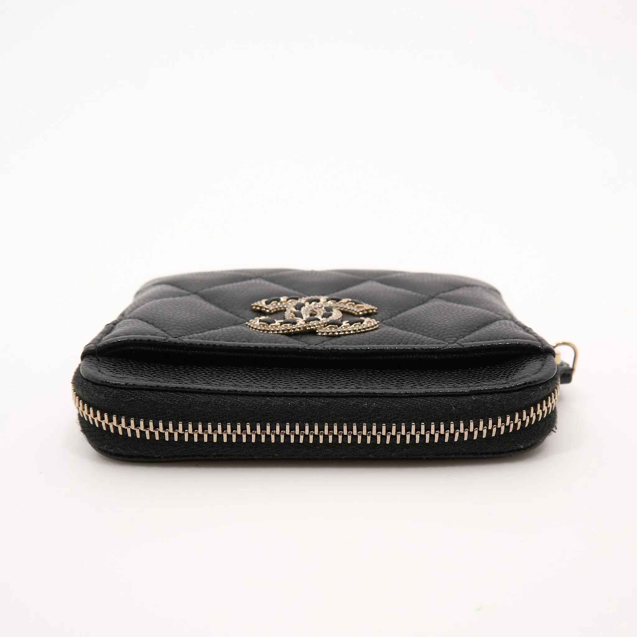 Chanel Black Caviar Crystal CC Wallet