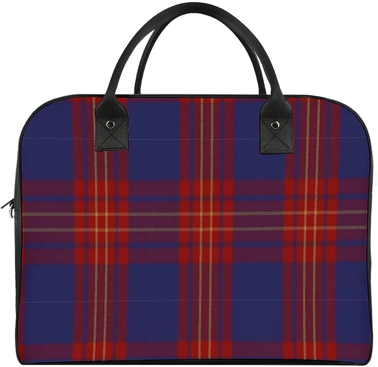 Checkered Black And White Fashionable Large Capacity Travel Handbag Unisex