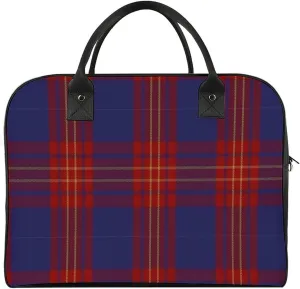 Checkered Black And White Fashionable Large Capacity Travel Handbag Unisex