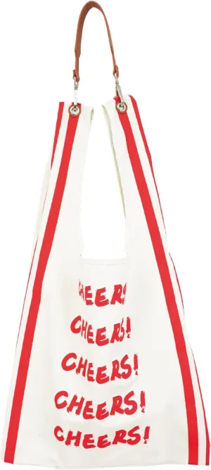 CHEERS BAG with Detachable Leather Strap Tote Bag – Chic Tote for Travel, Coffee Dates, Errands