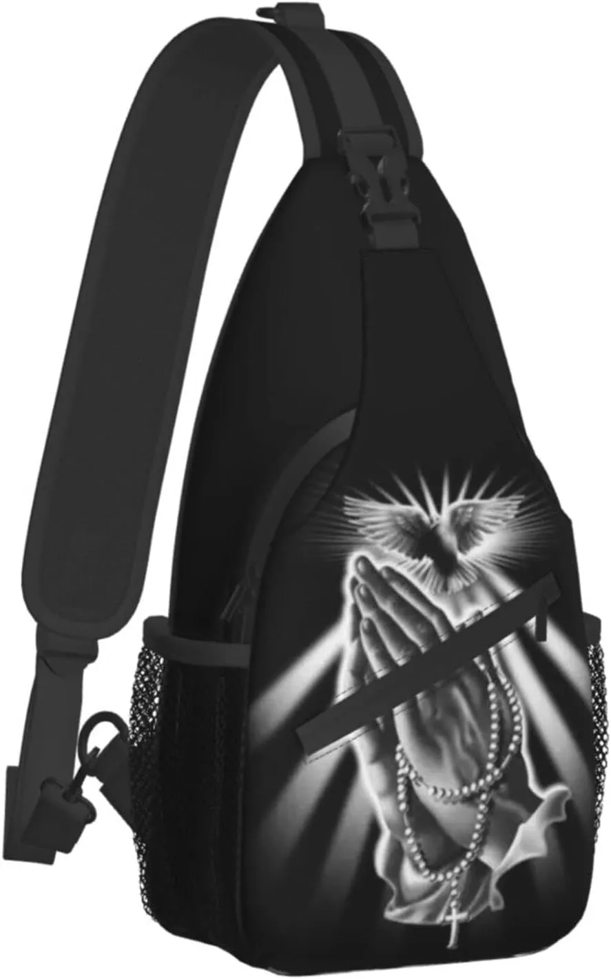 Christian Jesus Sling Bag Crossbody Chest Daypack Fashion Jesus Cross Casual Backpack Shoulder Bags for Women Men