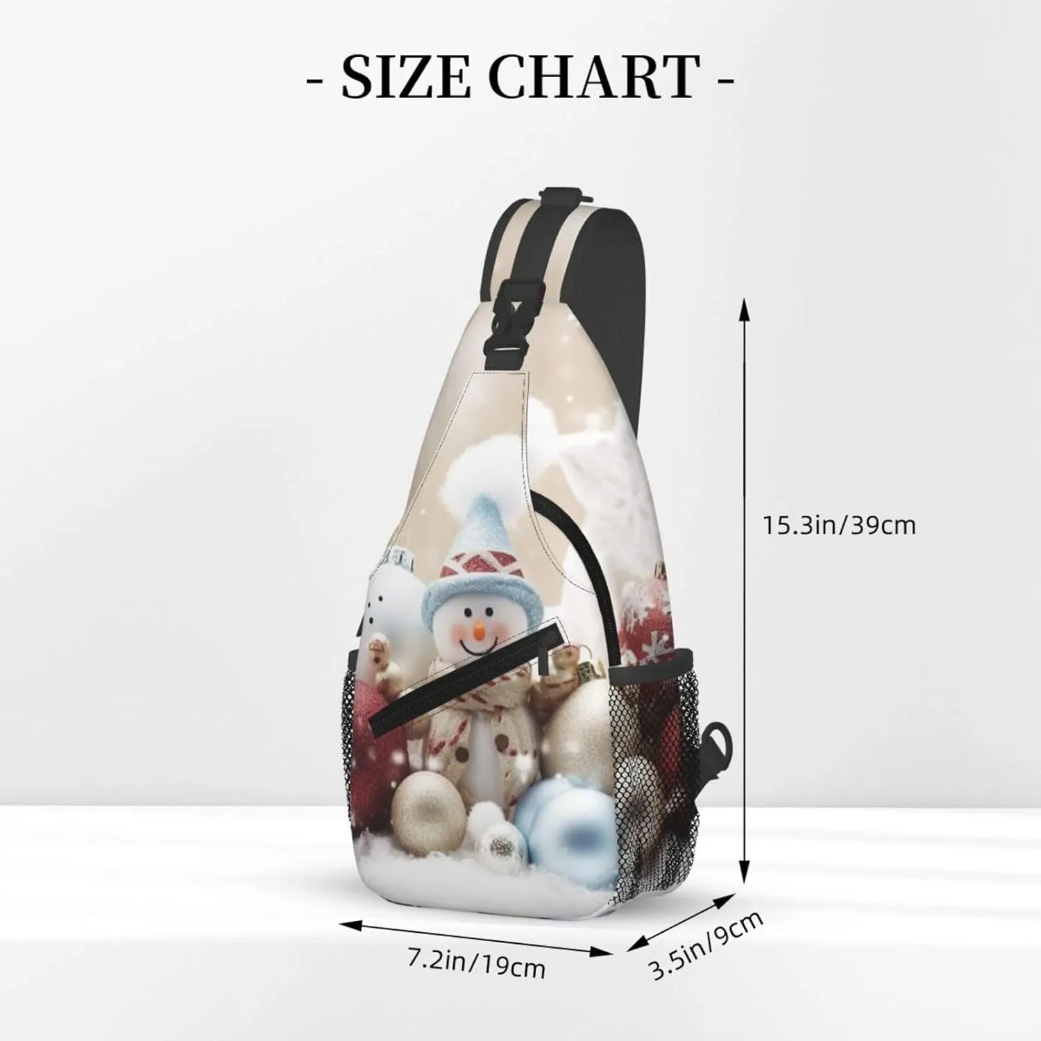 Christmas Happy Sling Bag Backpack For Men Cross Chest Bag Crossbody Shoulder Bag Travel Hiking Daypack