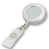 Chrome Round Heavy Duty Retractable ID Badge Reel CH-IDCWMR Silver (25 Pack)