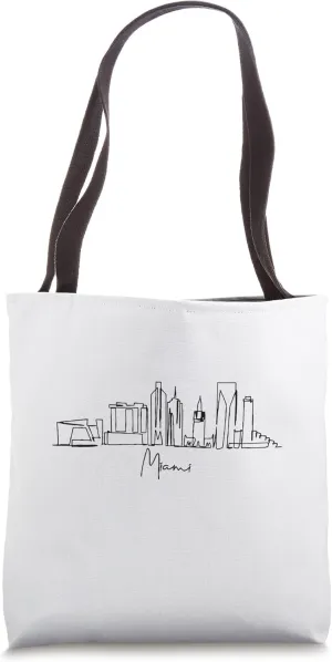 city skyline travel souvenir tourist miami Florida FL Tote Bag
