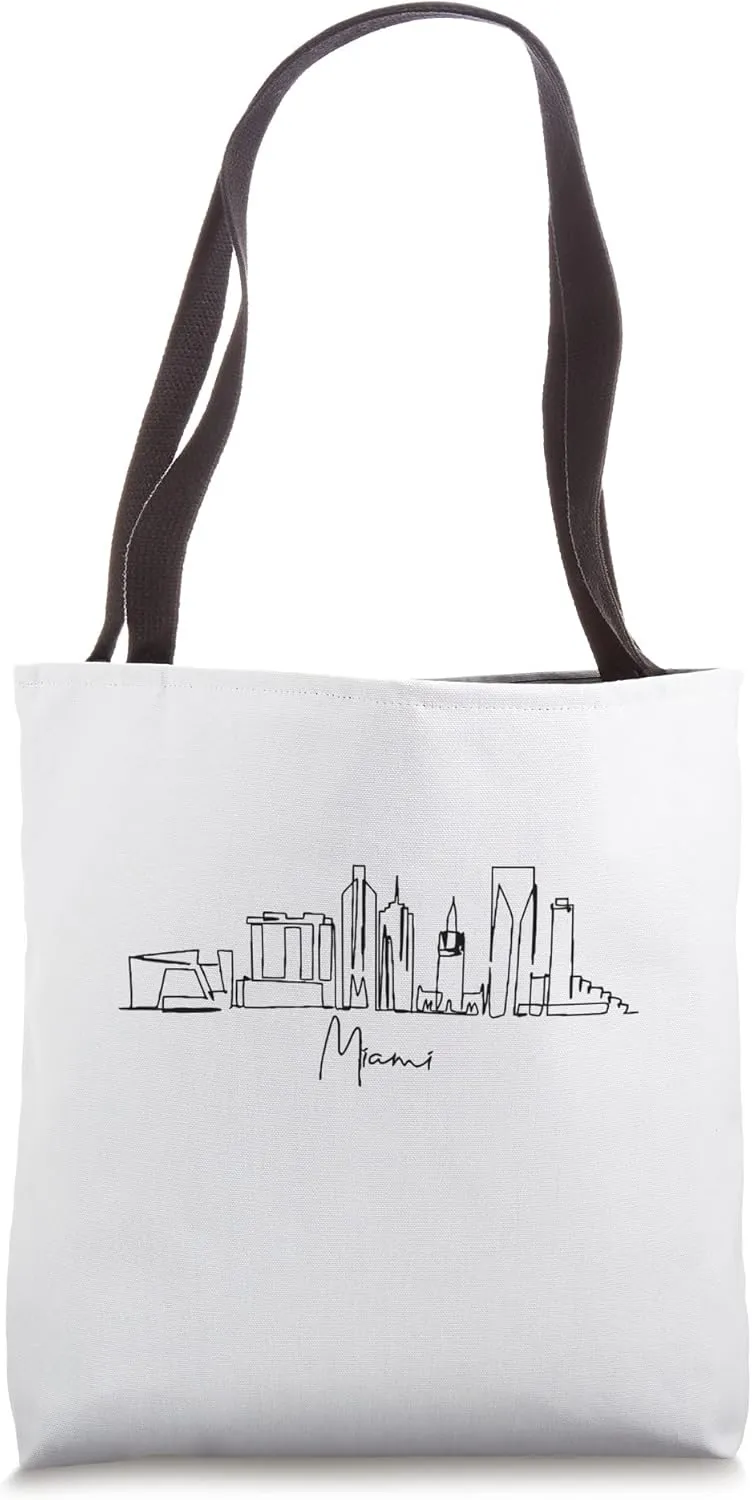 city skyline travel souvenir tourist miami Florida FL Tote Bag