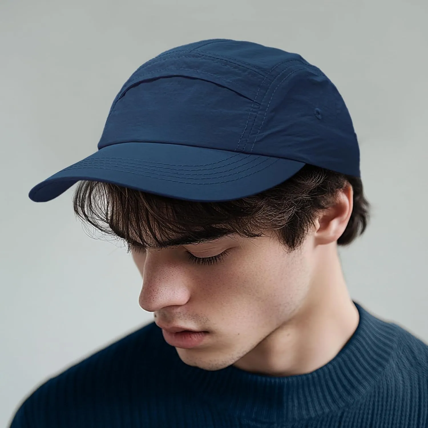 CLAPE 5 Panel Hat for Men, Curved Brim UPF50  Sun Hats Quick Dry Outdoor Sports Running Hat Baseball Cap