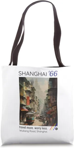 Classic Shanghai Eastern Traveler Oriental Poster Style Tote Bag