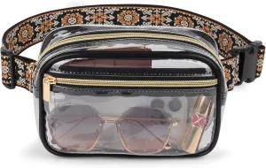 Clear Fanny Pack Stadium Approved，Bunnychill Clear Belt Bag Cross Body Bag for Women Men Transparent Waist Bag Crossbody Purse with Adjustable Belt for Sports, Beach, Events, Concerts, Festivals