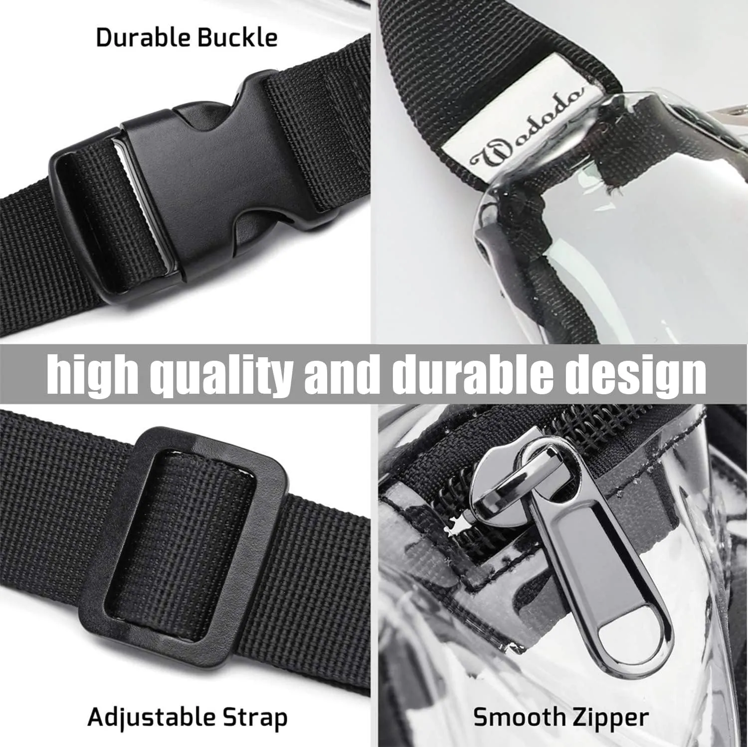Clear Fanny Pack Stadium Security Approved Transparent Waist Bag for Events, Games and Concerts
