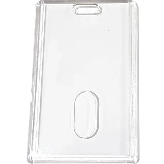 Clear Plastic ID Card Holder Portrait with Thumb Slide CH-IDCW847V - Pkt 100