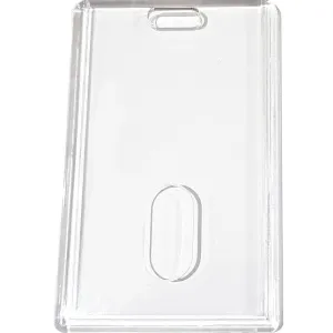 Clear Plastic ID Card Holder Portrait with Thumb Slide CH-IDCW847V - Pkt 100