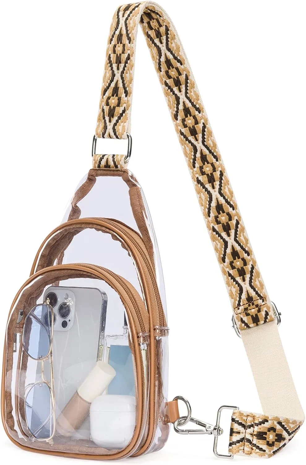 CLUCI Clear Bag for Stadium Events, Clear Crossbody Bag Purses for women stadium Transparent, Concerts Sports