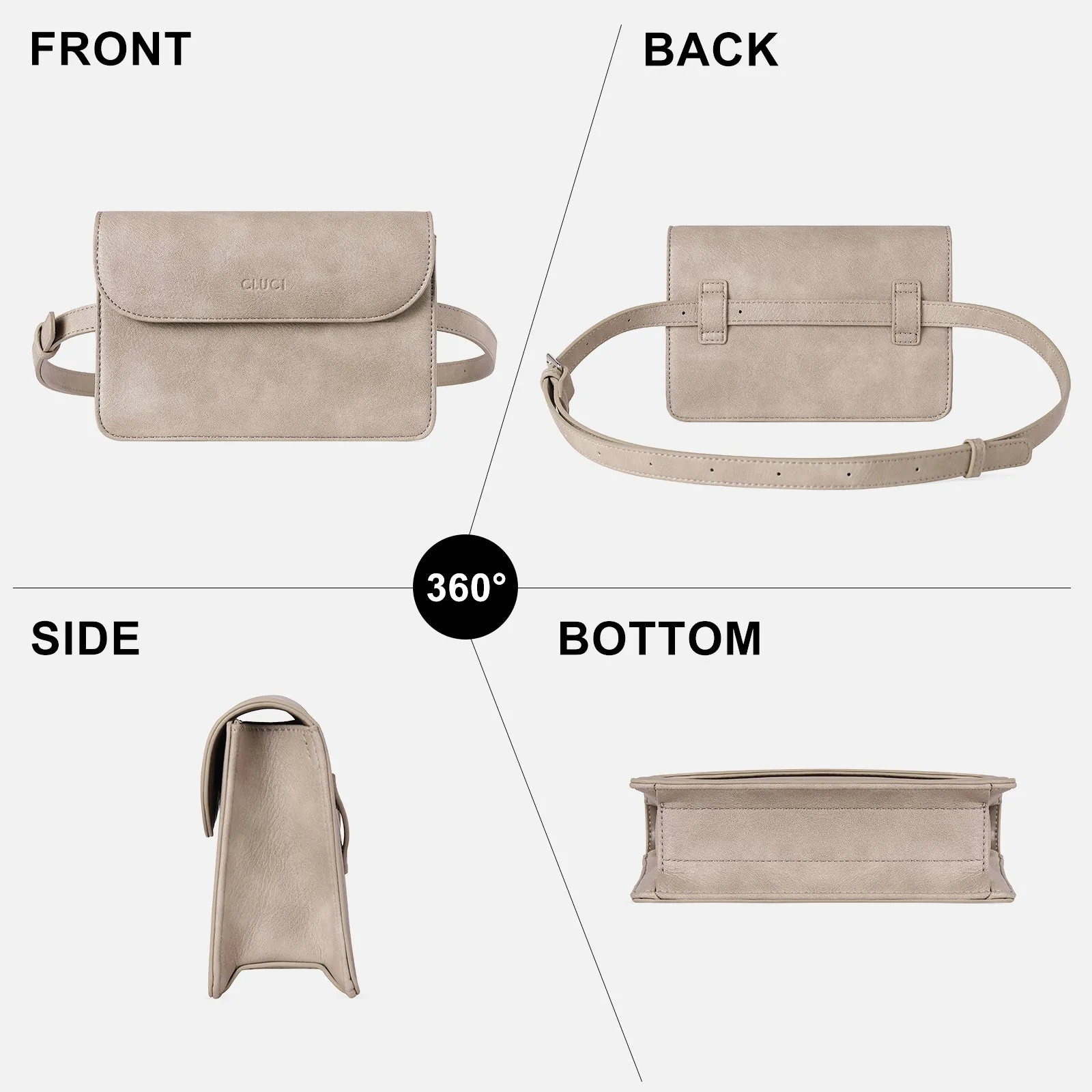 CLUCI Fanny Packs Crossbody Belt Bag Fashion Waist Bag with Adjustable Strap