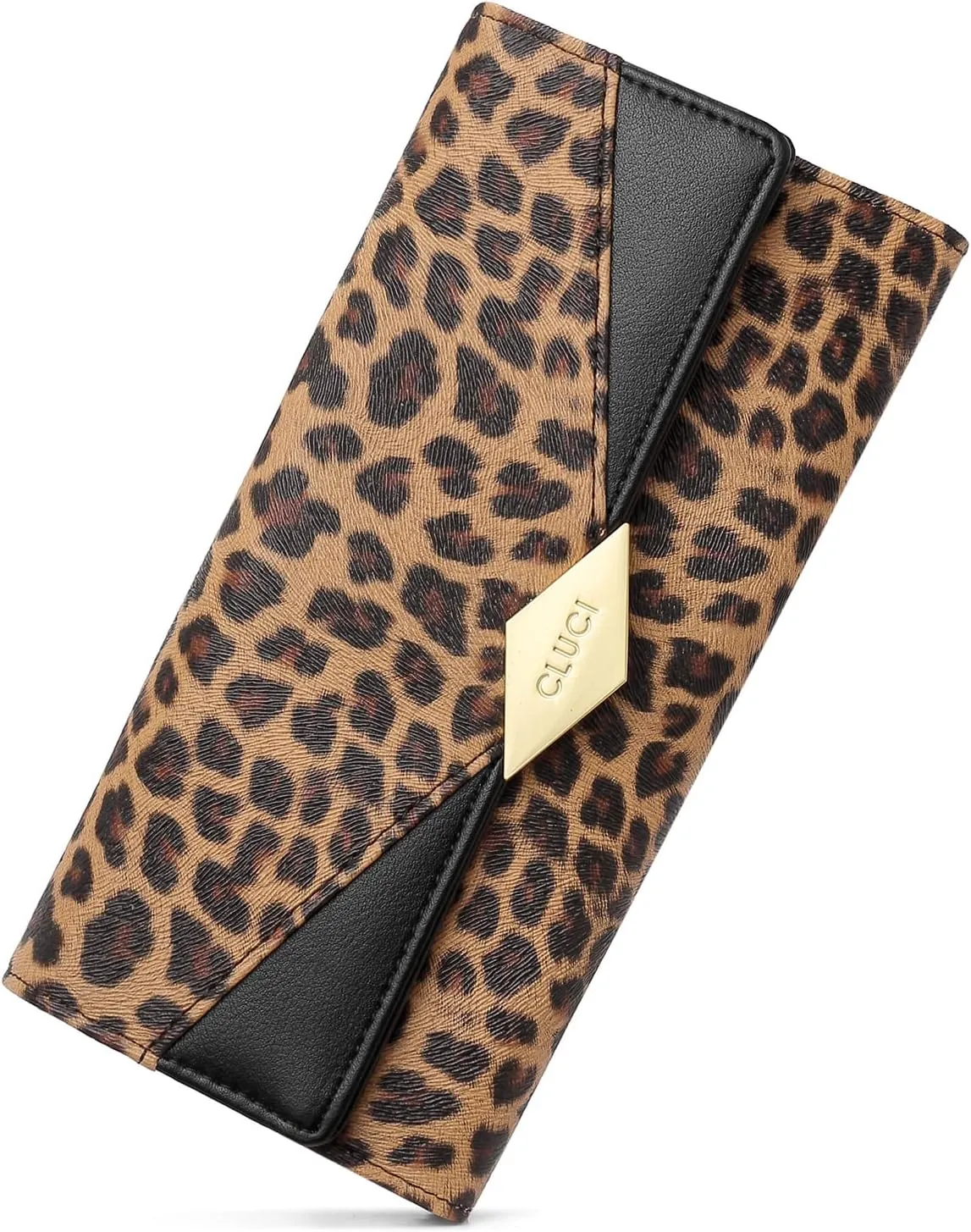 CLUCI Leather Wallet for Women Slim Designer Trifold Ladies Credit Card Holder