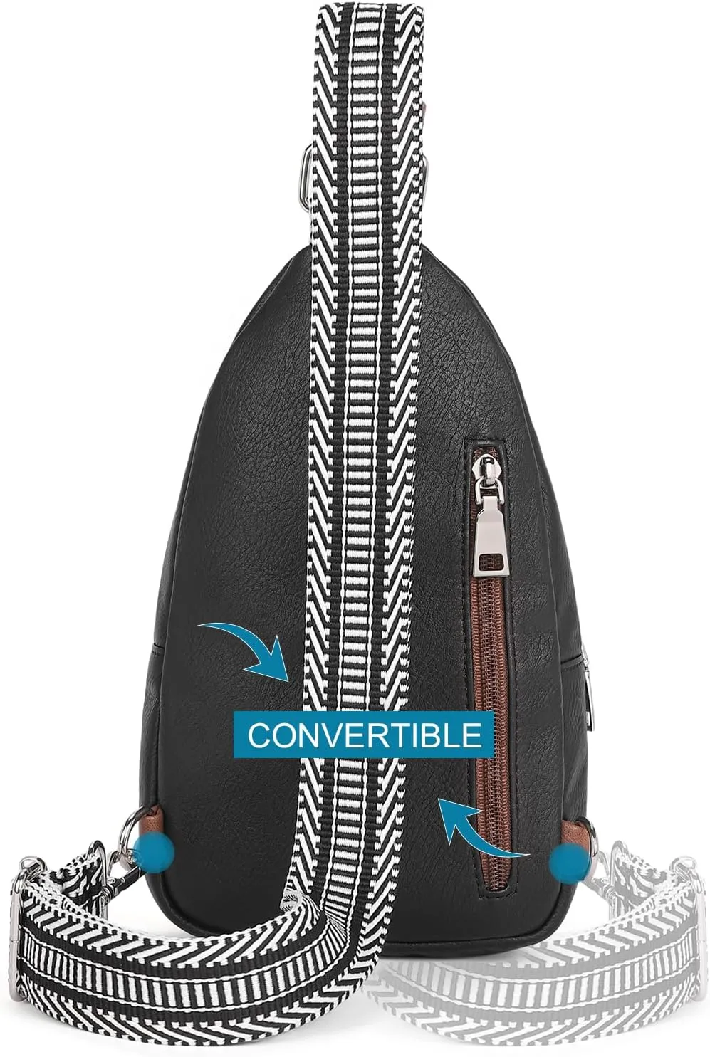 CLUCI Small Sling Bag for Women, Vegan Leather Fanny Pack Crossbody Bags for Women, Chest Bag With Guitar Strap