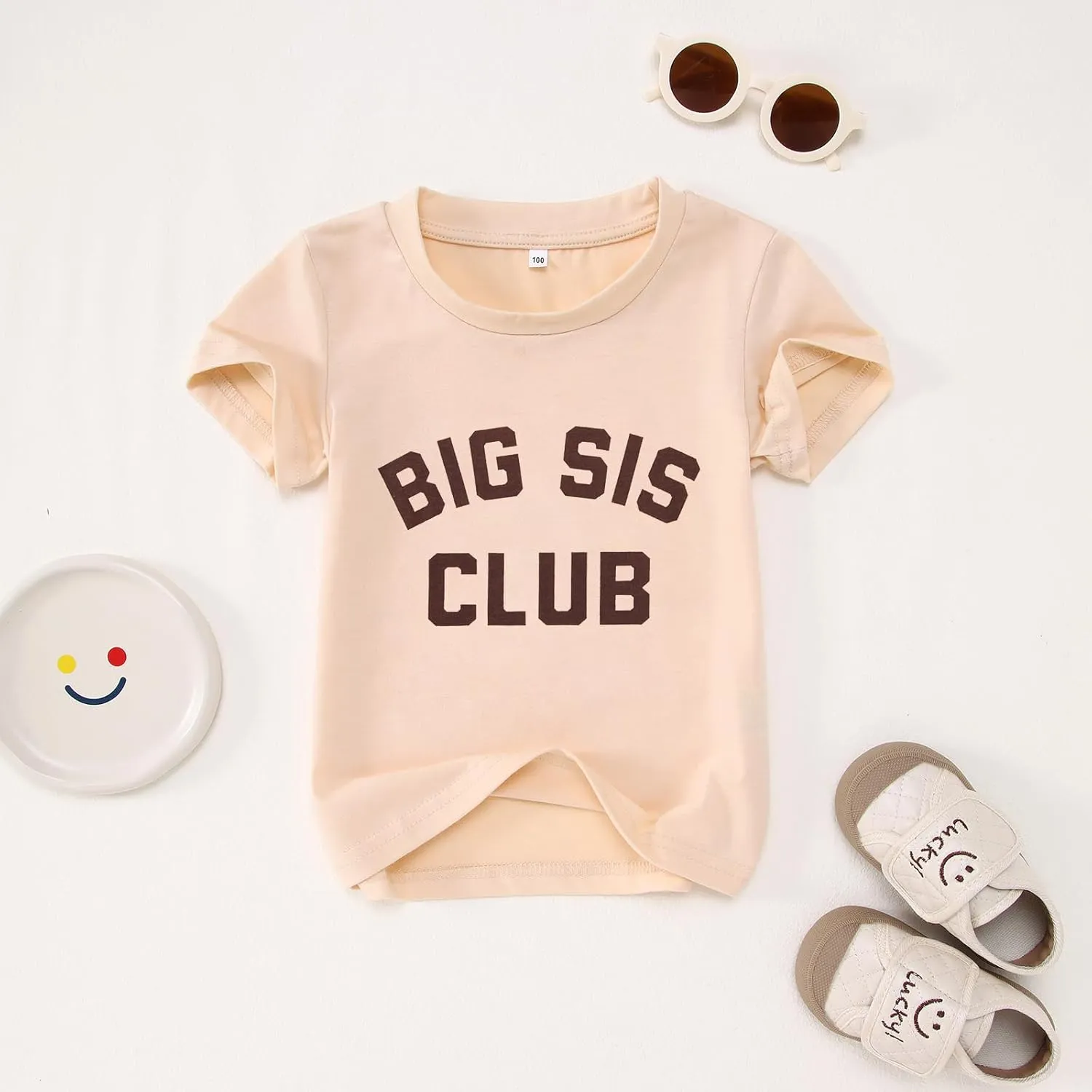 CM C&M WODRO Big Sister Shirt Toddler Baby Girl Big Sis Club Letters Print T-Shirt Tees Kid Summer Short Sleeve Clothes