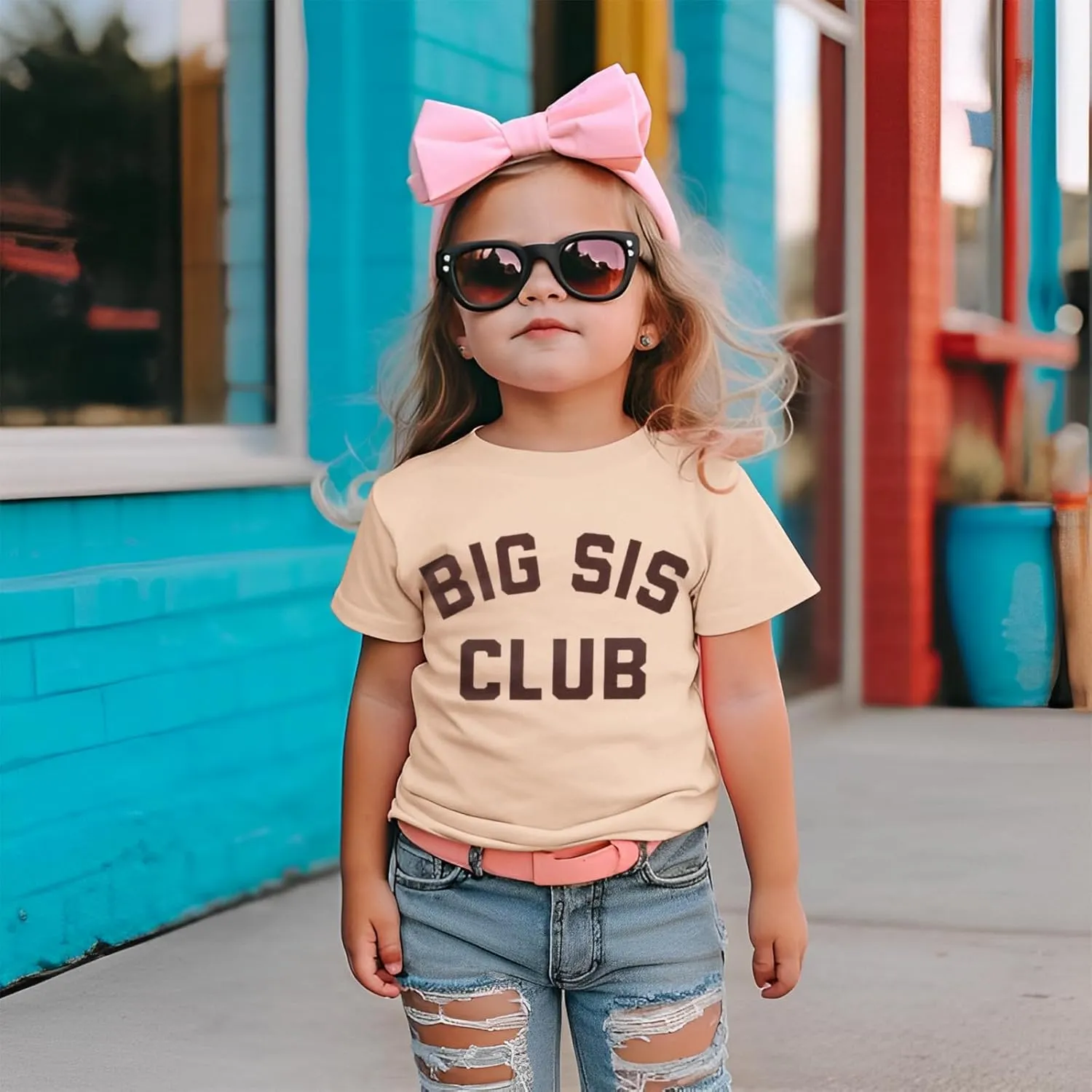 CM C&M WODRO Big Sister Shirt Toddler Baby Girl Big Sis Club Letters Print T-Shirt Tees Kid Summer Short Sleeve Clothes