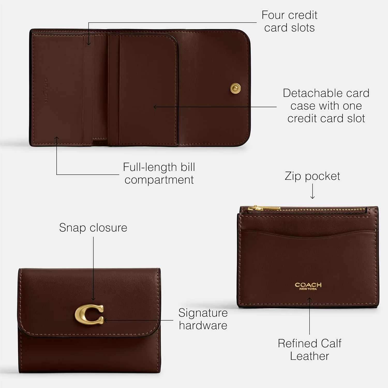 Coach Women's Essential Card Holder Accessory-Travel Wallet
