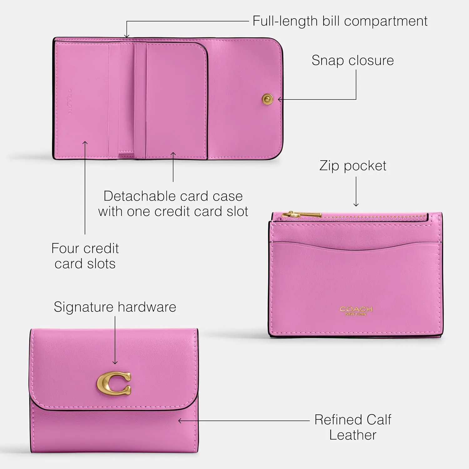 Coach Women's Essential Card Holder Accessory-Travel Wallet