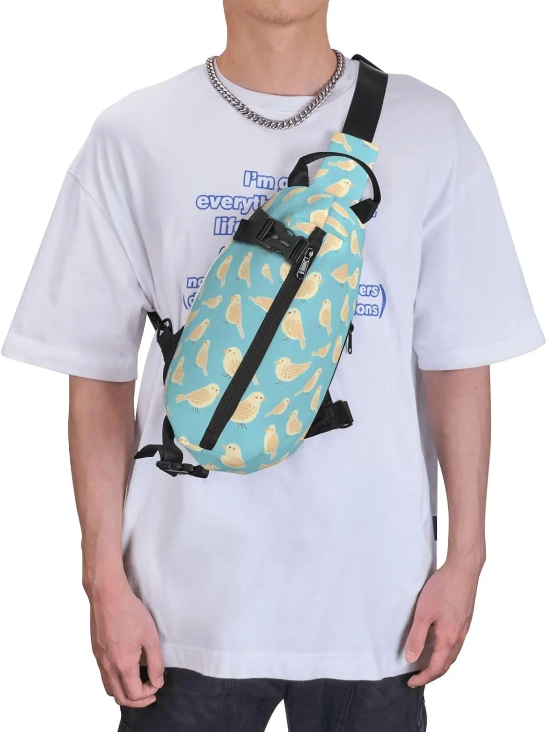 Color Butterfly Printed Pattern Sling Bags Crossbody Sling Backpack Travel Hiking Daypack Chest Bag For Man And Women