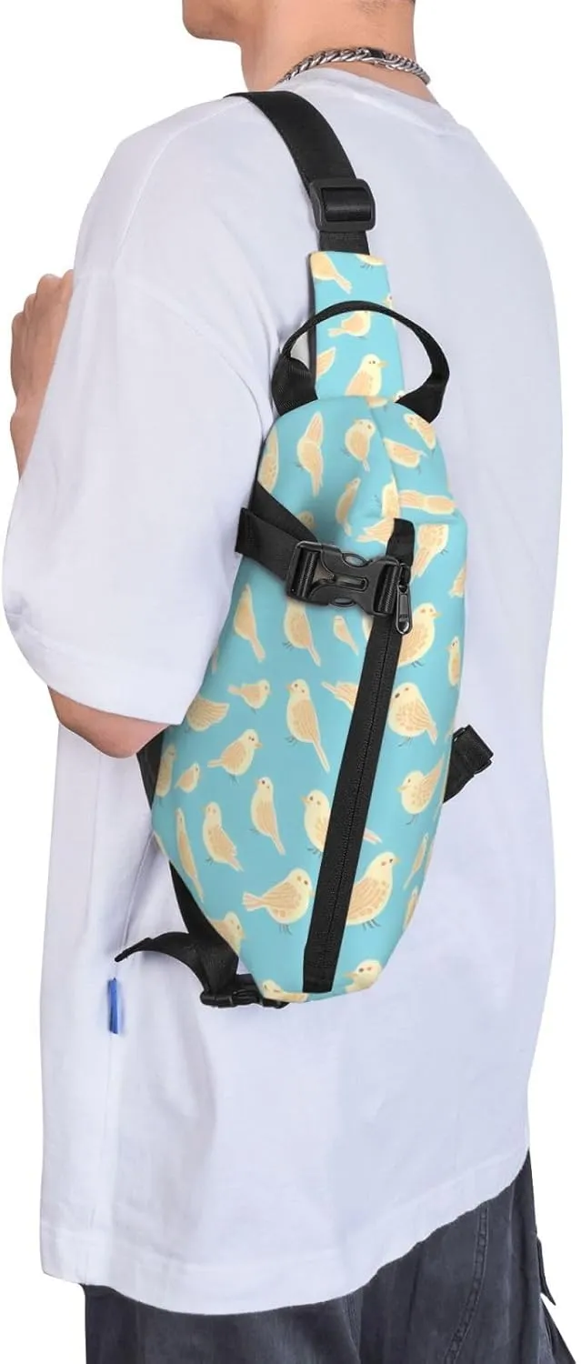 Color Butterfly Printed Pattern Sling Bags Crossbody Sling Backpack Travel Hiking Daypack Chest Bag For Man And Women