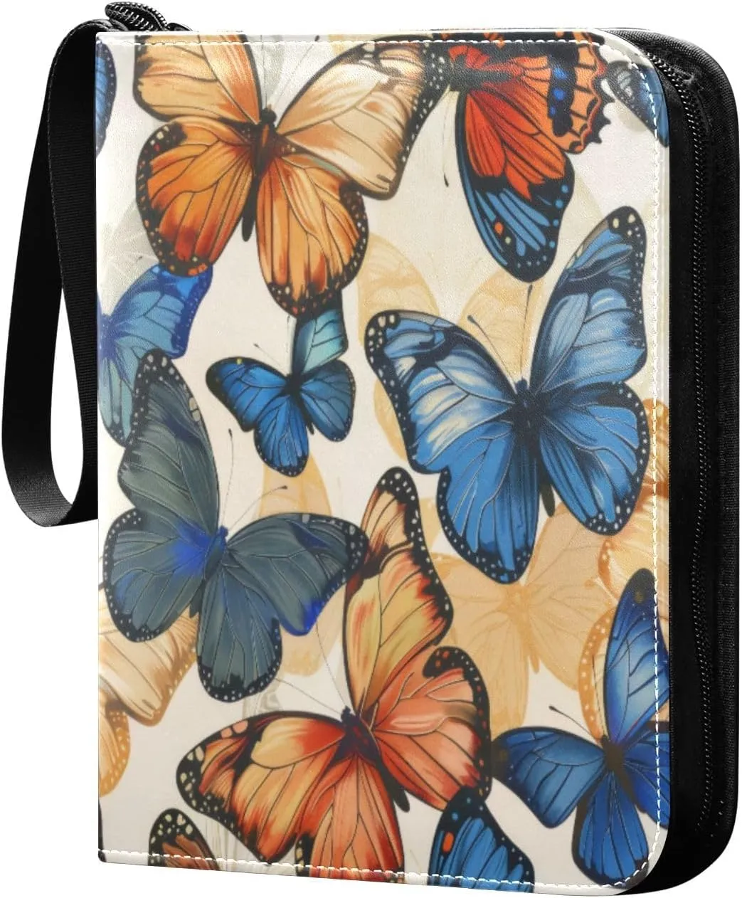 Colorful Butterfly Card Binder 4-Pocket, 400 Pockets Trading Cards Holder Games Card Albums Storage Organizer Case for Football, Baseball Cards