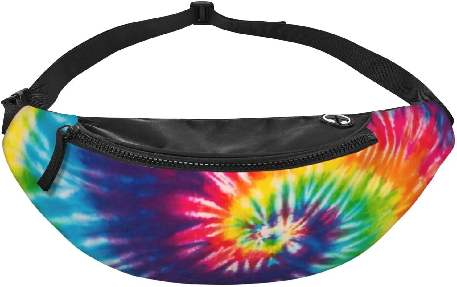 Colorful Tie Dye Rainbow Fashion Casual Fanny Pack Waist Bag Men Women Adjustable Belt Waist Bag For Travel Hiking Cycling Running Festival Carnival
