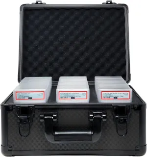 Compact Metal Slab Case – Holds 99 Graded Sports and Trading Cards – Durable Aluminum Storage Box for PSA, BGS, CGC Slabs – XL-99 Black