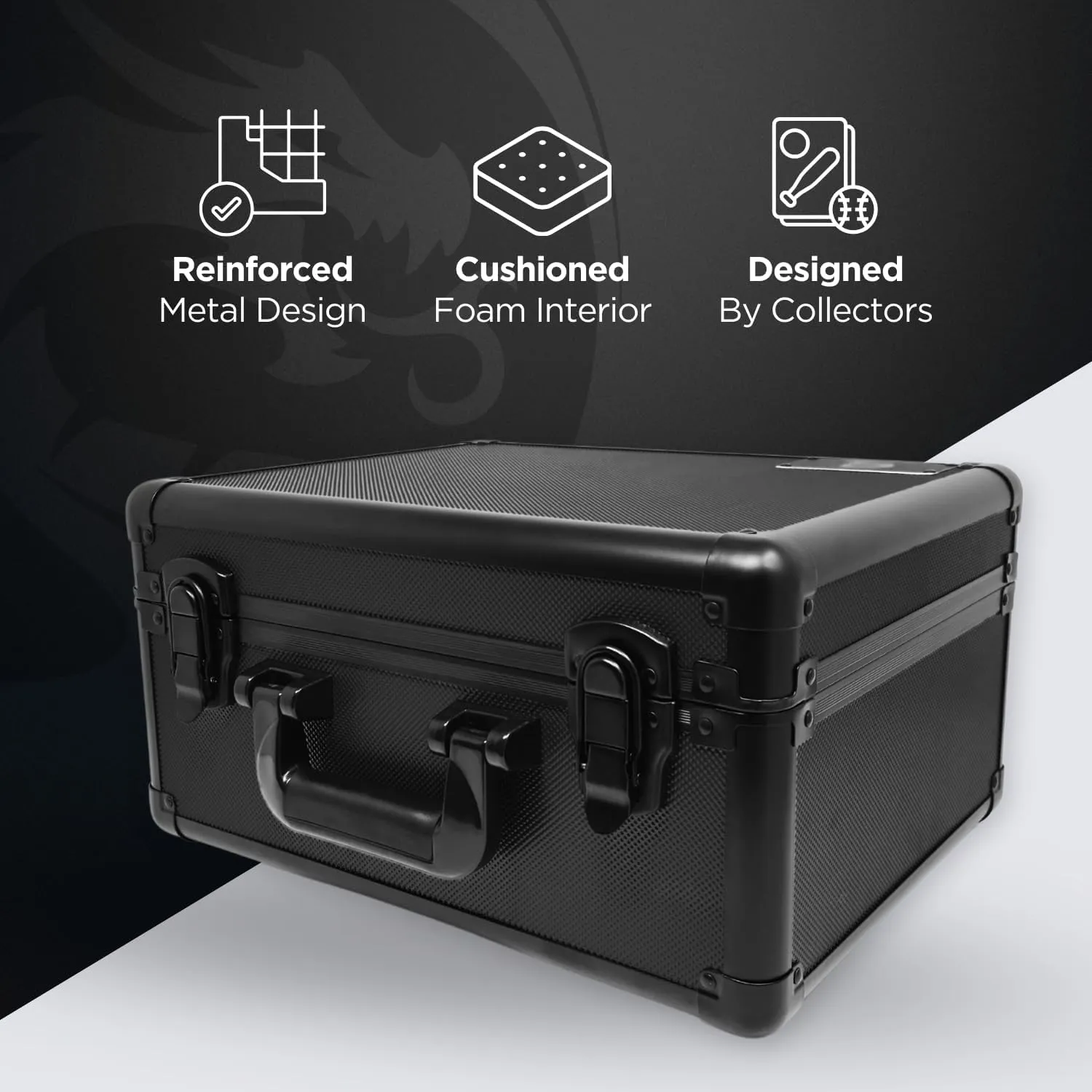 Compact Metal Slab Case – Holds 99 Graded Sports and Trading Cards – Durable Aluminum Storage Box for PSA, BGS, CGC Slabs – XL-99 Black