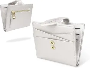 CONISY Small Wallet for Women, RFID Blocking Slim Leather Bifold Front Pocket Womens Wallet with Zipper Coin Purse (Argent)