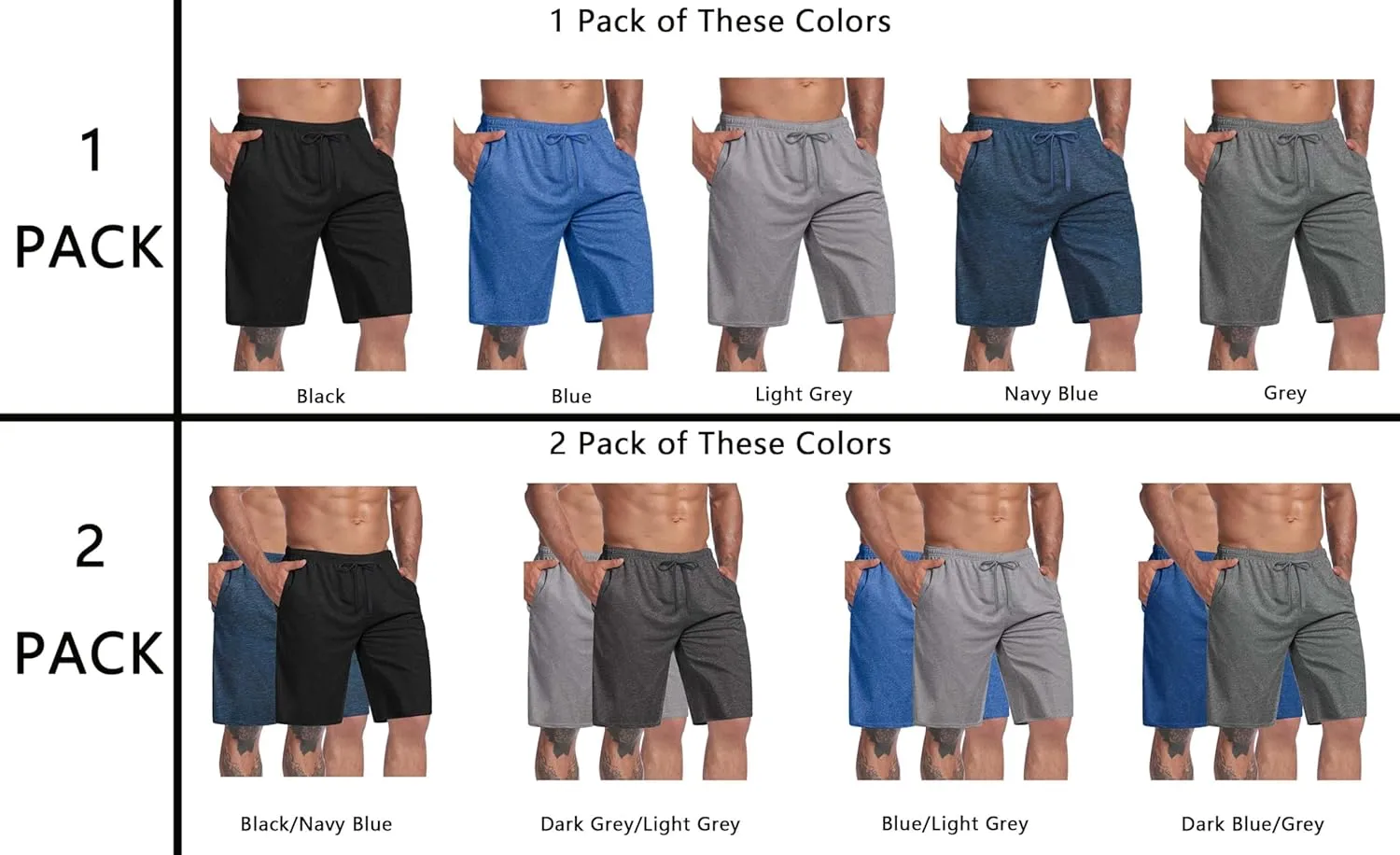 COOFANDY Men's 9 inch Gym Workout Shorts Lightweight Casual Active Running Shorts with Pockets, 1 or 2 Pack