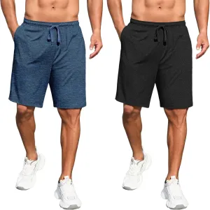 COOFANDY Men's 9 inch Gym Workout Shorts Lightweight Casual Active Running Shorts with Pockets, 1 or 2 Pack