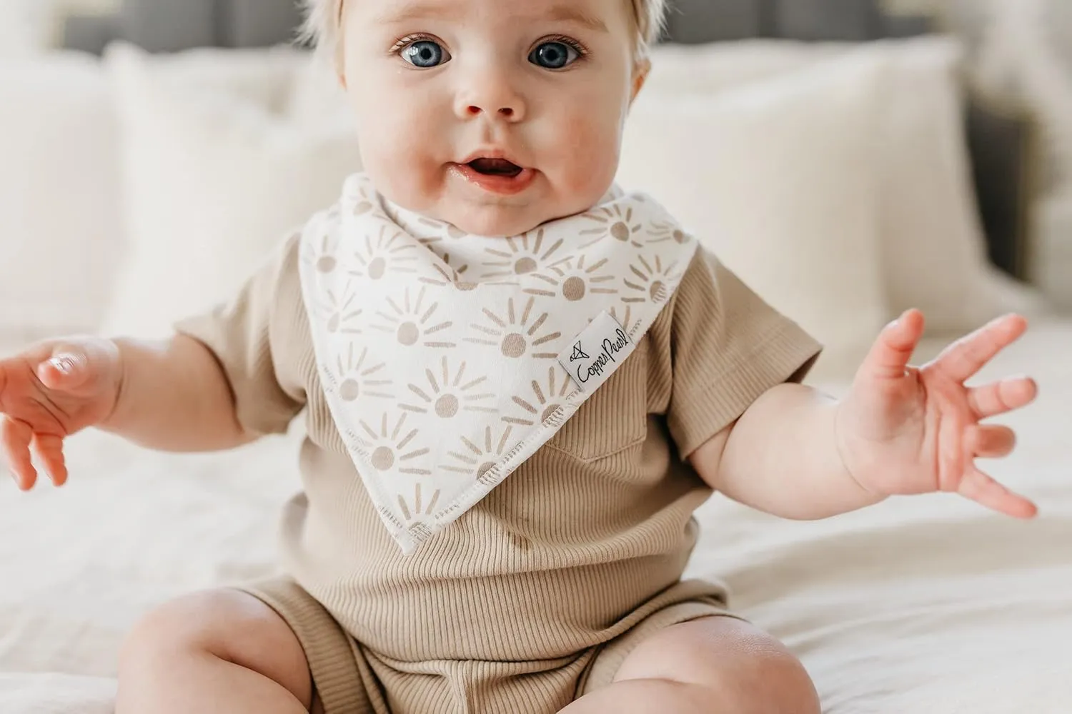 Copper Pearl Baby Bandana Bibs - 4 Pack Soft Cotton Baby Bibs for Drooling and Teething, Absorbent Drool Bibs for Baby Girl and Boy, Adjustable to Fit Newborns to Toddlers, Tons of Styles (Bliss)
