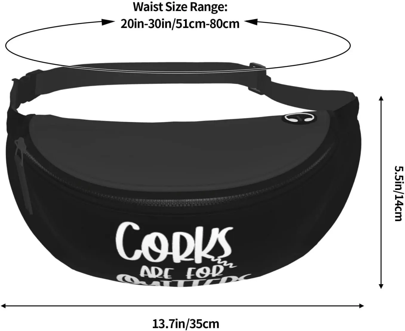 Corks Are For Quitters Adjustable Leisure Waistpack Outdoor Sports Running Waistpack Travel Phone Bag