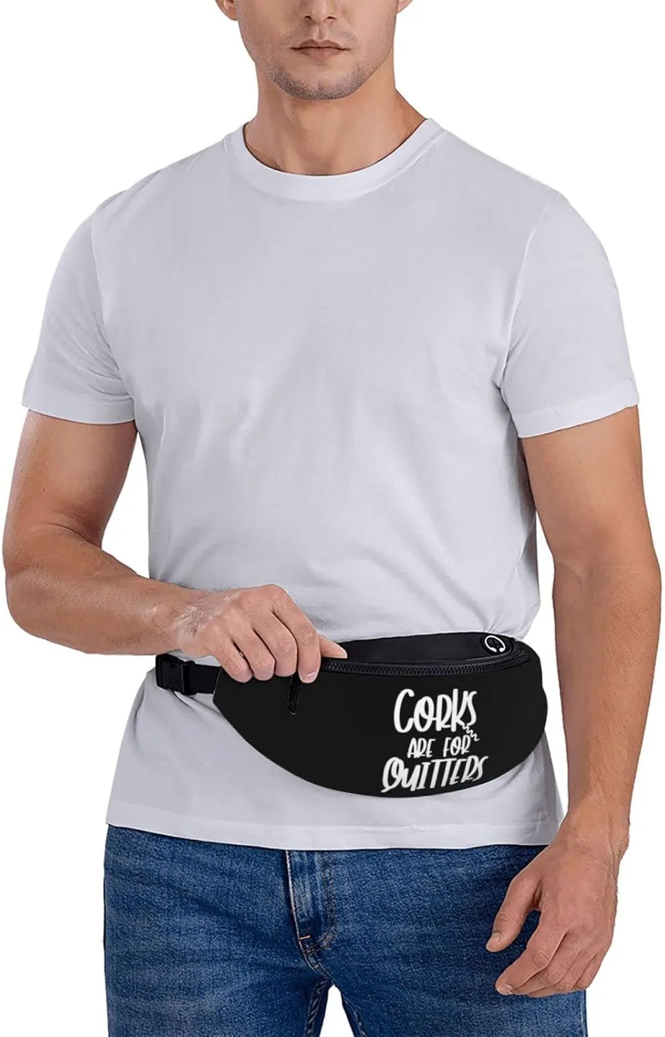 Corks Are For Quitters Adjustable Leisure Waistpack Outdoor Sports Running Waistpack Travel Phone Bag