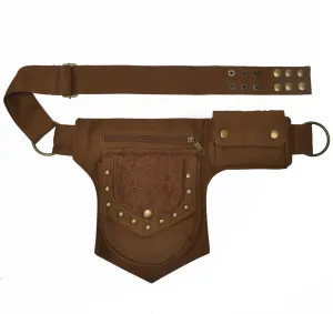 Cotton Waist Pack Fanny Bag for Women Outdoor Travel Sports Running Walking Hiking Hip Bum Belt Slim Cell Phone Purse Casual Waist Wallet Pouch 6/Brown