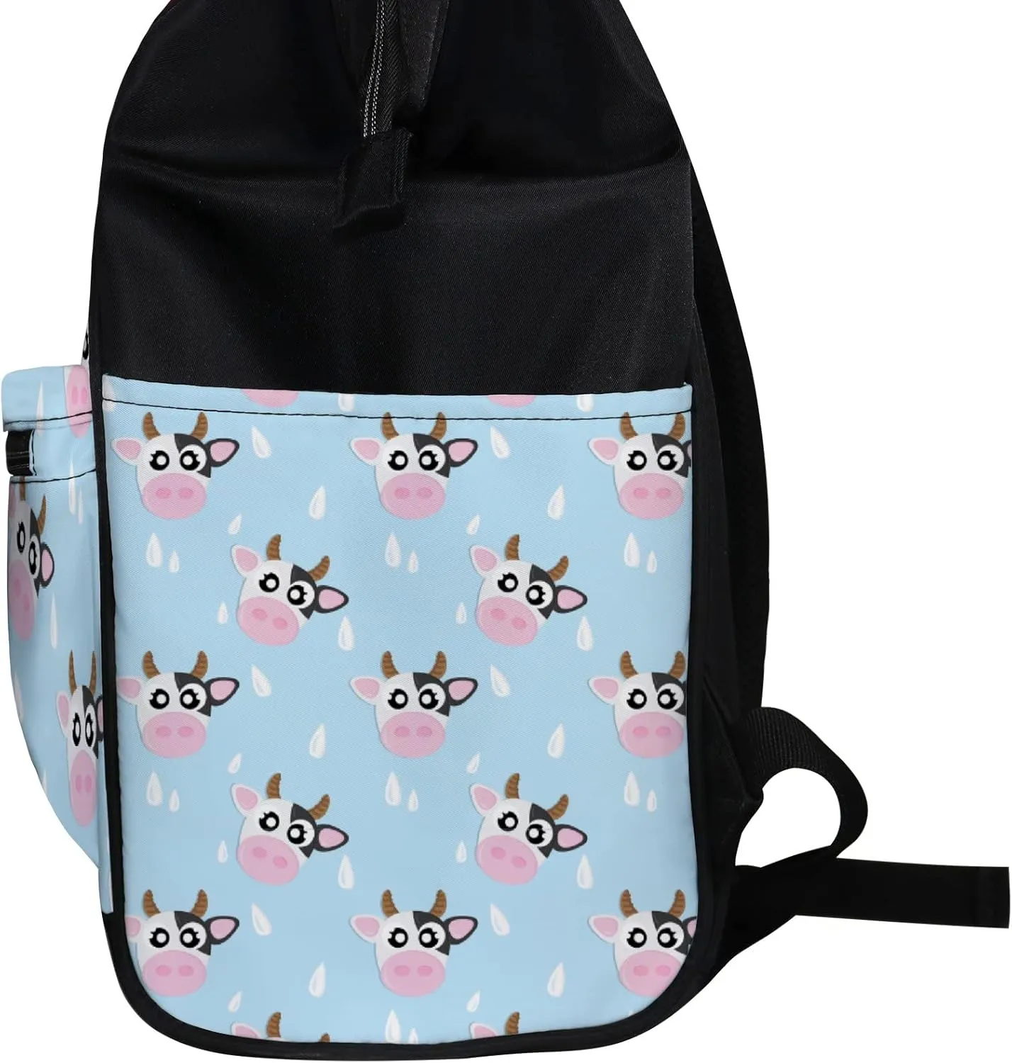 Cow Cartoon Cute Steal Diaper Bag Backpack Waterproof Backpack Baby Nappy Changing Bag for Travel Large Capacity Durable and Stylish for Woman