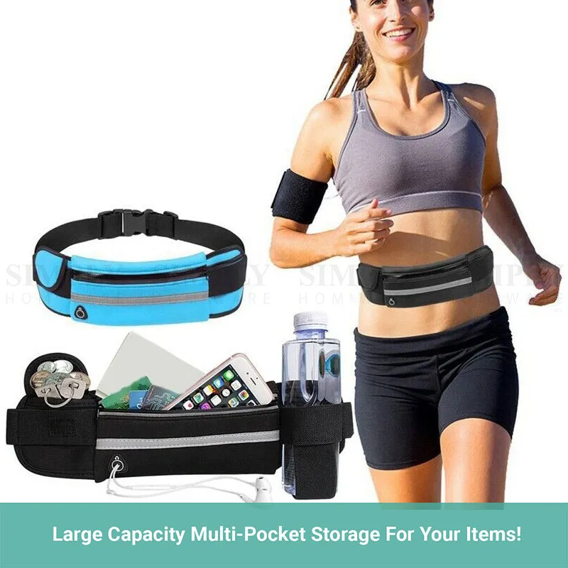 Crocox Waist Pack With Water Bottle Holder Running Belt Waist Bag Outdoor Sport